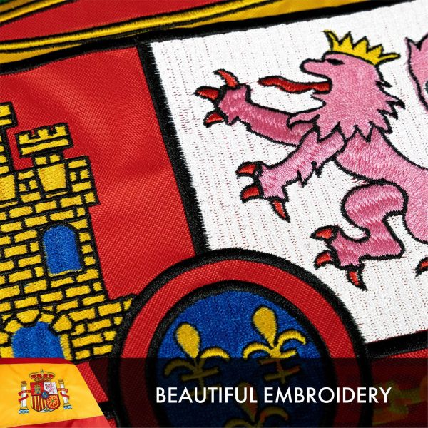 Spain Spanish Flag 3x5 Ft 5-Pack Double-sided Embroidered Polyester By G128 - Image 4