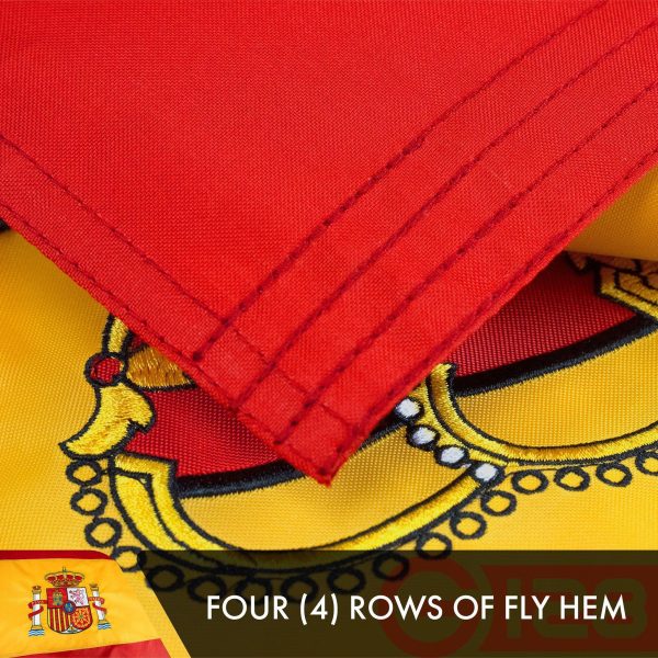 Spain Spanish Flag 3x5 Ft 5-Pack Double-sided Embroidered Polyester By G128 - Image 5
