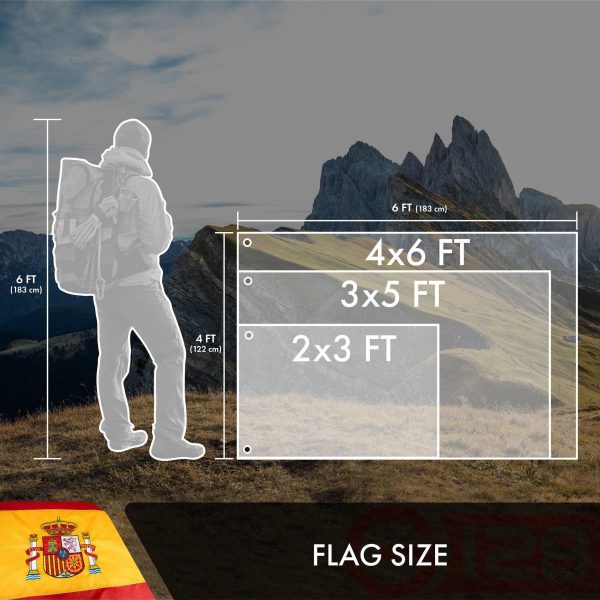 Spain Spanish Flag 3x5 Ft 5-Pack Double-sided Embroidered Polyester By G128 - Image 7
