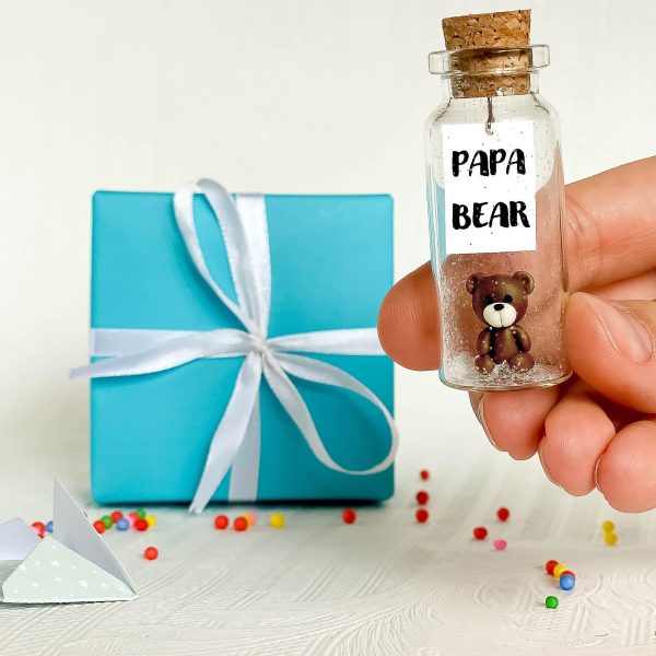 Kseniya Revta Gifts for Dad   Personalized Present for Dads Birthday   Classy Decorative Presents for Father   Future Dad Gift (Brown Bear   Papa Bear Message Bottle in Teal Gift Box) - Image 4