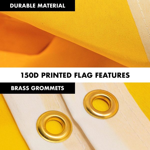 G128 Combo Pack: 5 Ft Tangle Free Aluminum Spinning Flagpole (Black) & Solid Golden Yellow Color Flag 2x3 Ft, LiteWeave Pro Series Printed 150D Polyester | Pole with Flag Included - Image 4