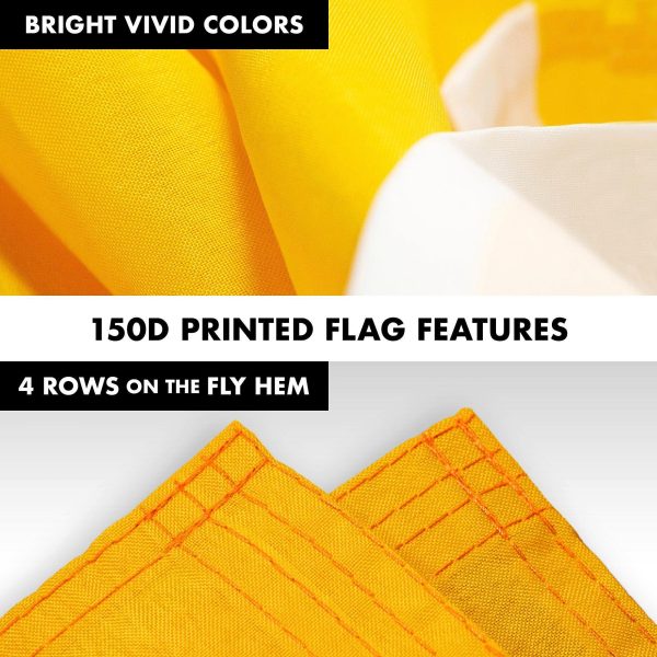 G128 Combo Pack: 5 Ft Tangle Free Aluminum Spinning Flagpole (Black) & Solid Golden Yellow Color Flag 2x3 Ft, LiteWeave Pro Series Printed 150D Polyester | Pole with Flag Included - Image 5