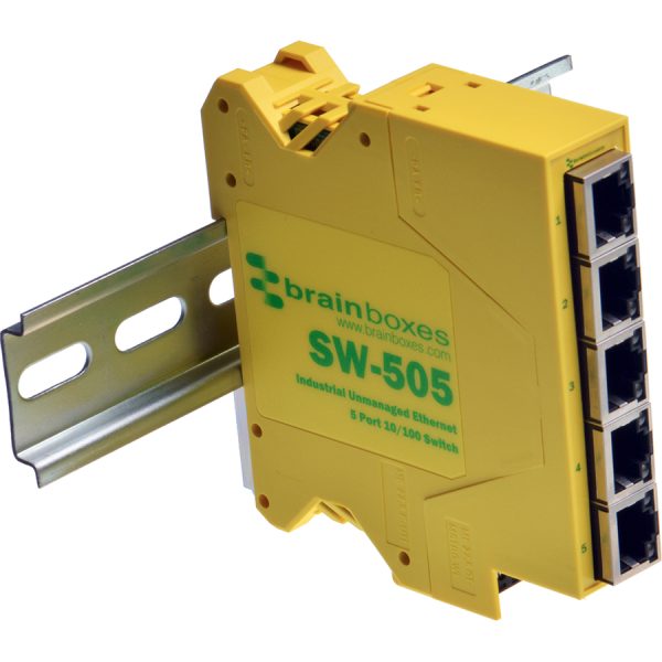 Brainboxes Industrial Compact Ethernet 5 Port Switch DIN Rail Mountable - Image 6