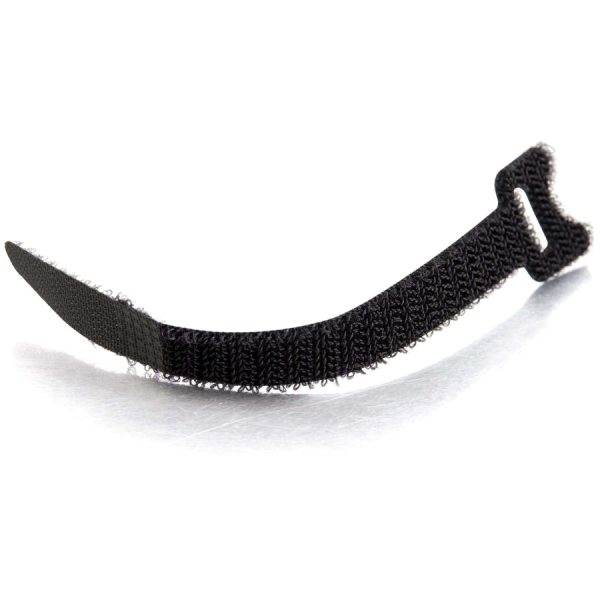C2G 6in Hook and Loop Cable Management Wraps Multipack (12 pack) - Black Cable Wraps - Image 3