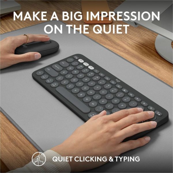 Logitech Pebble 2 Combo for Mac, Wireless Keyboard and Mouse, Slim, Quiet and Portable, Customizable, Tonal Graphite - Image 8