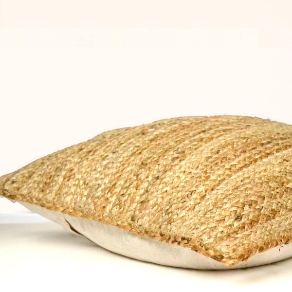 The Fine Living Co. Jute Throw Pillow Covers Braided Decorative Pillow Covers Farmhouse Accent Pillows for Couch Living Room Decor 18 x 18 inch Natural 2Pc - Image 4