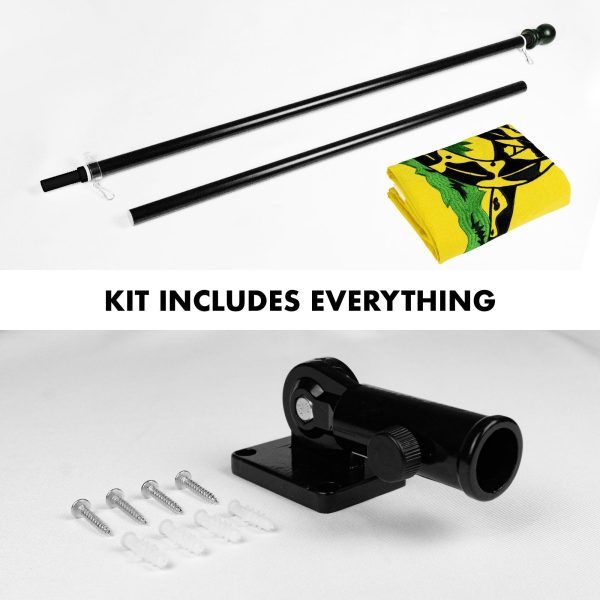 G128 Flag Pole 5 FT Black Tangle Free & Gadsden Flag 2.5x4 FT Combo Embroidered Spun Polyester - Image 2