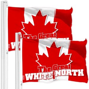 G128 2 Pack: Canada Canadian The Great White North Flag | 3x5 Ft | LiteWeave Pro Series Printed 150D Polyester | Indoor/Outdoor, Vibrant Colors, Brass Grommets, Thicker and More Durable Than 100D