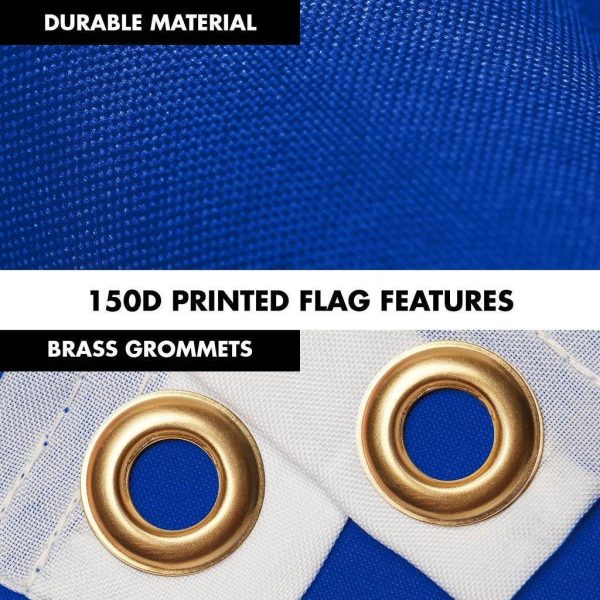 G128 Combo Pack: 6 Ft Tangle Free Spinning Flagpole (Black) & European Union Flag 3x5 Ft Printed 150D Polyester, Brass Grommets (Flag Included) Aluminum Flag Pole - Image 4