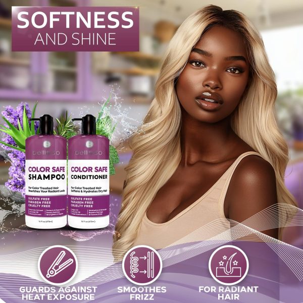 Color Safe Shampoo and Conditioner Set   For Protecting Dyed and Treated Hair Against Fading   Sulfate and Paraben Free Anti Fade Moisturizing Care Products to Protect Women and Men   With Rosemary - Image 7