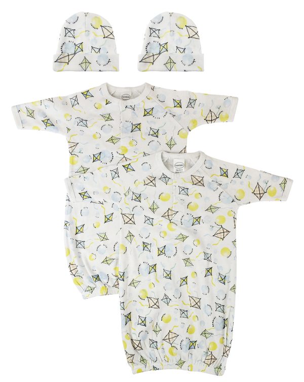 Unisex Newborn Baby 4 Piece Gown Set Nc_0838