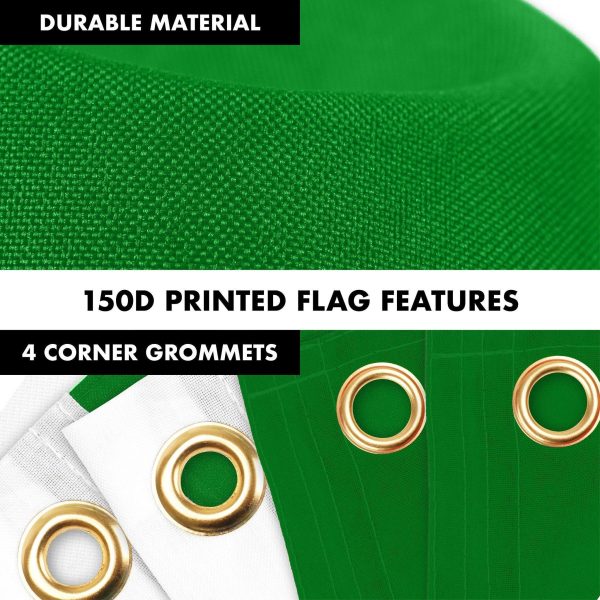 G128 Combo Pack: 6 Ft Tangle Free Aluminum Spinning Flagpole (Black) & Italy Italian Flag 3x5 Ft, LiteWeave Pro Series Printed 150D Polyester, 4 Corner Brass Grommets | Pole with Flag Included - Image 4