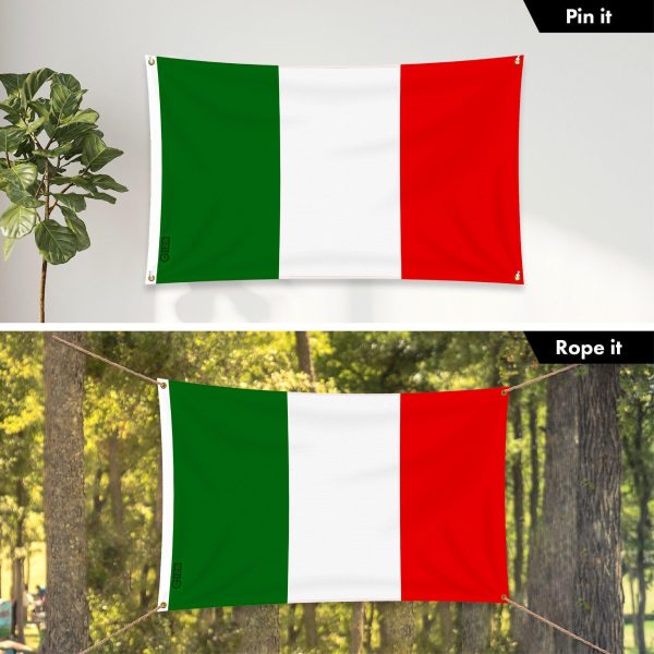 G128 Combo Pack: 6 Ft Tangle Free Aluminum Spinning Flagpole (Black) & Italy Italian Flag 3x5 Ft, LiteWeave Pro Series Printed 150D Polyester, 4 Corner Brass Grommets | Pole with Flag Included - Image 6