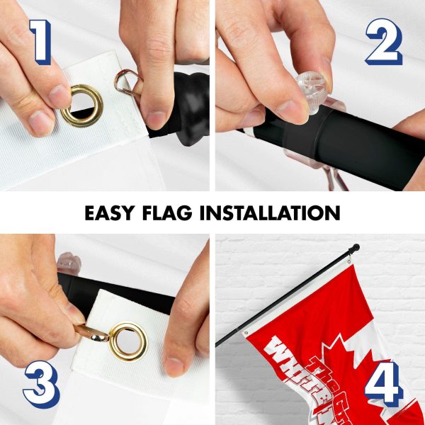 G128 Combo Pack: 6 Ft Tangle Free Aluminum Spinning Flagpole (Black) & Canada Canadian The Great White North Flag 3x5 Ft, LiteWeave Pro Series Printed 150D Polyester | Pole with Flag Included - Image 7
