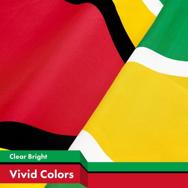 G128 Combo Pack: American USA Flag 3x5 Ft & Guyana Guyanese Flag 3x5 Ft | Both LiteWeave Pro Series Printed 150D Polyester, Brass Grommets - Image 4