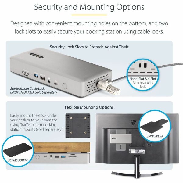 StarTech.com Thunderbolt 4 Multi-Display Docking Station, Quad/Triple/Dual Monitor Dock, 2x HDMI/2x DP, 7x USB Hub, 2.5Gb Ethernet, 98W PD - Image 7