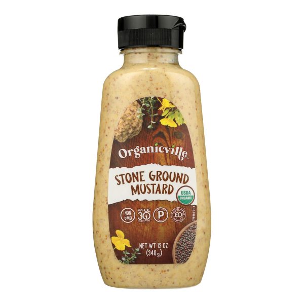 Organic Ville Organic Mustard - Stone Ground - Case of 12 - 12 oz.