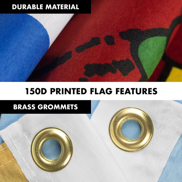 G128 Combo Pack: Flag Pole 6 FT White Tangle Free & It's 5 O'Clock Somewhere Flag 3x5 FT Printed 150D Polyester - Image 4