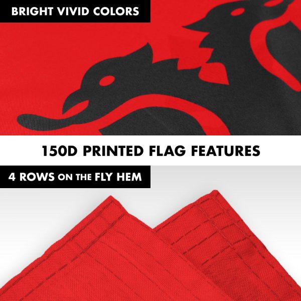 G128 Combo Pack: 6 Feet Tangle Free Spinning Flagpole (White) Albania Flag 3x5 ft Printed 150D Brass Grommets (Flag Included) Aluminum Flag Pole - Image 5