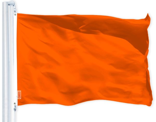 G128 Solid Orange Color Flag | 3x5 feet | Printed 150D, Indoor/Outdoor, Vibrant Colors, Brass Grommets, Quality Polyester, Much Thicker More Durable Than 100D 75D Polyester