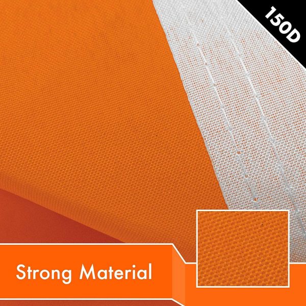 G128 Solid Orange Color Flag | 3x5 feet | Printed 150D, Indoor/Outdoor, Vibrant Colors, Brass Grommets, Quality Polyester, Much Thicker More Durable Than 100D 75D Polyester - Image 4