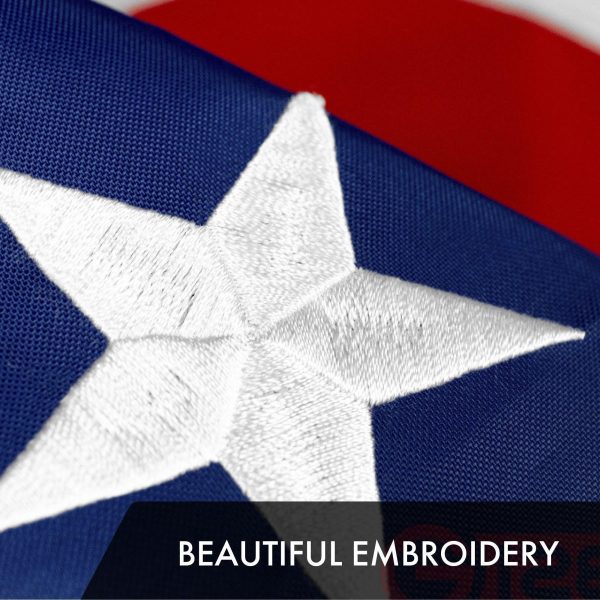 G128 Combo Pack: USA American Flag 3x5 Ft Embroidered Stars & Ohio State Flag 3x5 Ft Embroidered - Image 4