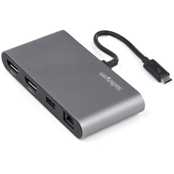 StarTech.com Thunderbolt 3 Mini Dock - Portable Dual Monitor TB3 Docking Station DisplayPort 4K 60Hz - 1x USB-A, GbE - 28cm (11") Cable - Image 2
