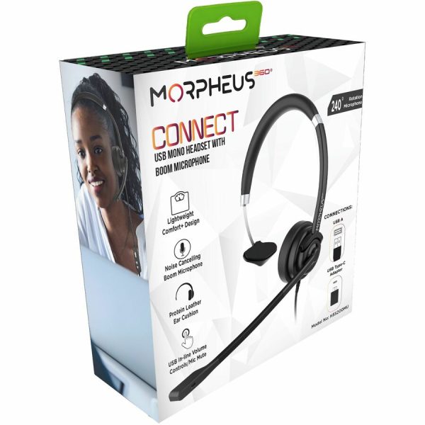 Morpheus 360 Connect USB Mono Headset with Boom Microphone - Noise Cancelling - Reversible Design - Eco-Leather Ear Cushion - Inline Volume - HS5200MU - Image 4