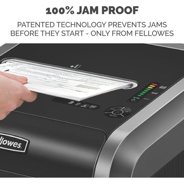 Fellowes® 225Ci Paper Shredder | 100% Jam Proof, 22-Sheet, Cross-Cut Security, Commercial Grade | 3825001 Model, Black - Image 2