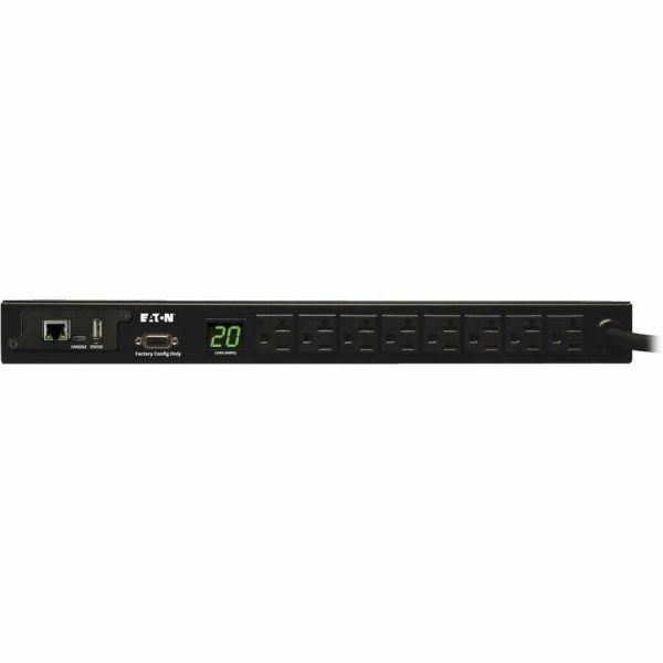 Eaton 1.9kW Single-Phase Monitored PDU, 120V Outlets (8 5-15/20R), L5-20P/5-20P Adapter, 12 ft. (3.66 m) Cord, 1U Rack-Mount, LX Platform Interface, TAA - Image 3