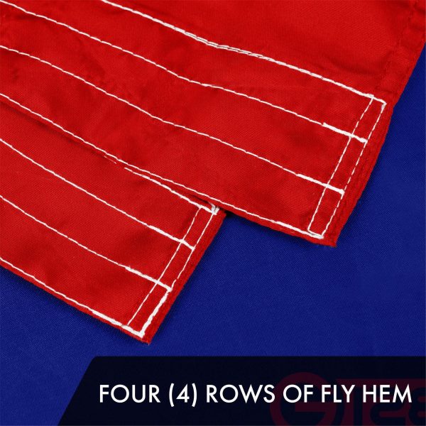 G128 Combo Pack: American USA Flag 5x8 Ft & Texas TX State Flag 5x8 Ft | Both ToughWeave Series Embroidered 300D Polyester, Embroidered Design, Indoor/Outdoor, Brass Grommets - Image 5