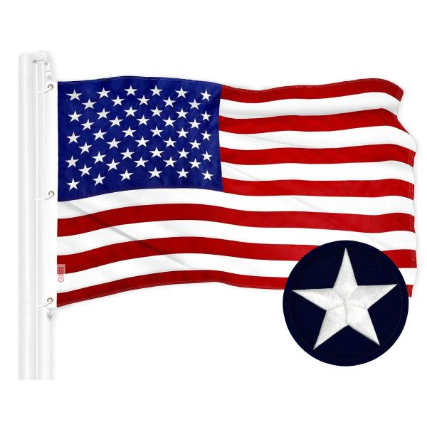 G128 Combo Pack: American USA Flag 5x8 Ft & Texas TX State Flag 5x8 Ft | Both ToughWeave Series Embroidered 300D Polyester, Embroidered Design, Indoor/Outdoor, Brass Grommets - Image 6