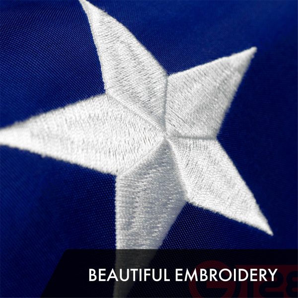 G128 Combo Pack: American USA Flag 5x8 Ft & Texas TX State Flag 5x8 Ft | Both ToughWeave Series Embroidered 300D Polyester, Embroidered Design, Indoor/Outdoor, Brass Grommets - Image 7