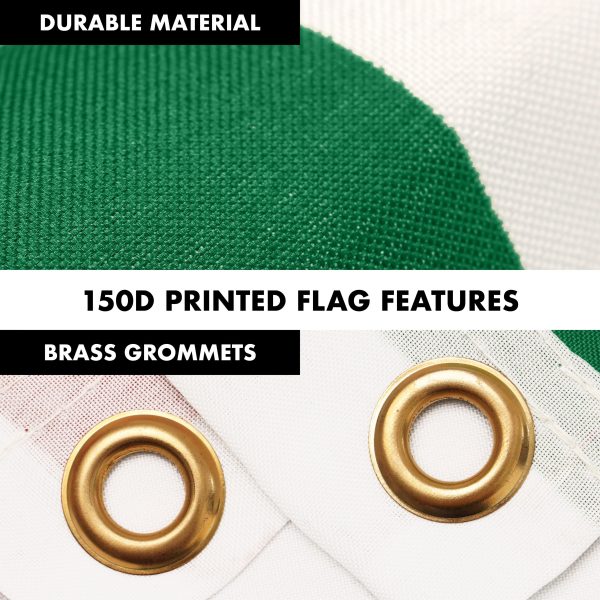 G128 Combo Pack: 6 Ft Tangle Free Spinning Flagpole (Silver) & Hungary Flag 3x5 Ft Printed 150D Polyester, Brass Grommets (Flag Included) Aluminum Flag Pole - Image 4