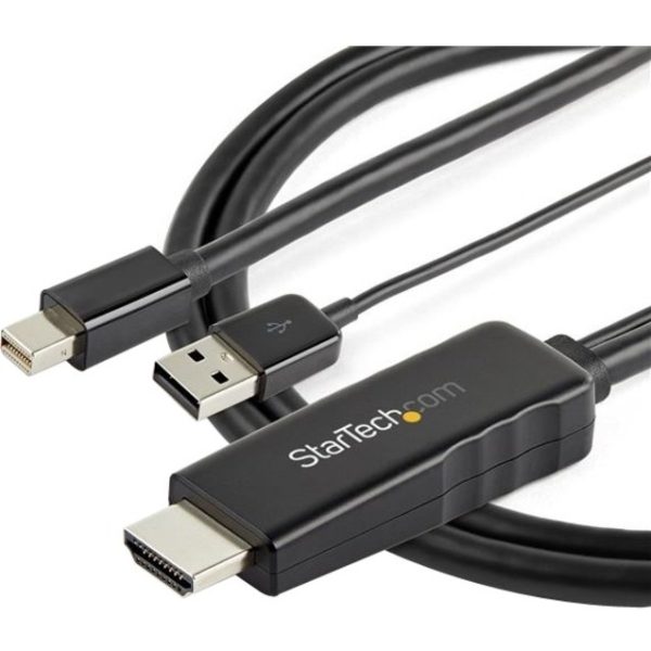 StarTech.com 6ft (2m) HDMI to Mini DisplayPort Cable 4K 30Hz - Active HDMI to mDP Adapter Cable with Audio - USB Powered - Video Converter - Image 3