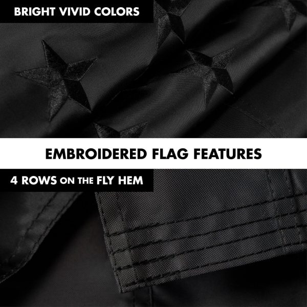 G128 - 6 Feet Tangle Free Spinning Flagpole (White) All Black USA American Flag Brass Grommets Embroidered 3x5 ft (Flag Included) Aluminum Flag Pole - Image 5