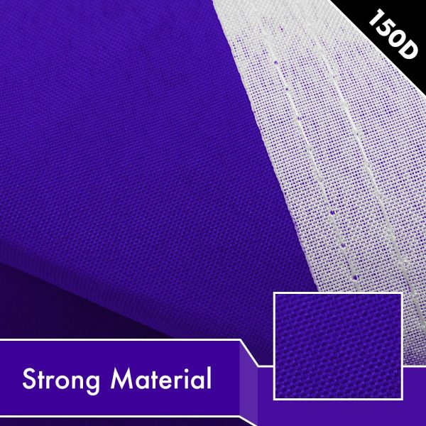 G128 2 Pack: Solid Violet Color Flag | 2x3 Ft | LiteWeave Pro Series Printed 150D Polyester | Indoor/Outdoor, Vibrant Colors, Brass Grommets, Thicker and More Durable Than 100D 75D Polyester - Image 4