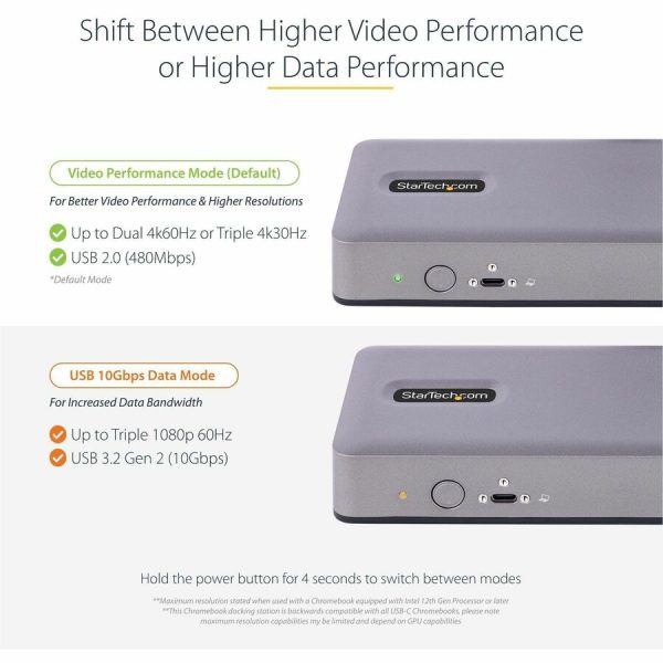 StarTech.com USB-C Docking Station, HDMI/DP/DP Alt Mode USB-C Dock, Triple/Dual 4K, 7x USB Hub, 60W PD, GbE, WWCB Certified - Image 4
