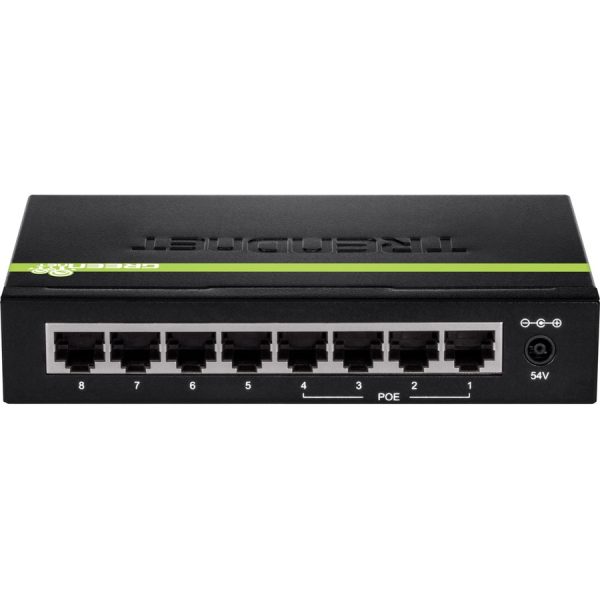 TRENDnet 8-Port Gigabit GREENnet PoE+ Switch, 4 x Gigabit PoE-PoE+ Ports, 4 x Gigabit Ports, 61W Power Budget, 16 Gbps Switch Capacity, Ethernet Unmanaged Switch, Lifetime Protection, Black, TPE-TG44G - Image 2