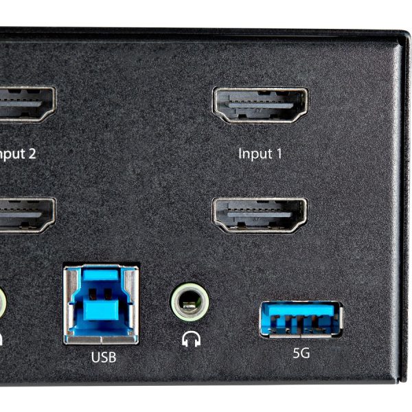 StarTech.com 2 Port Dual Monitor HDMI KVM Switch, 4K 60Hz HDMI 2.0 UHD HDR, 2 Port USB 3.0 Hub, 4x USB HID, Audio, Hotkey Switching, TAA - Image 5