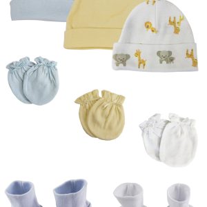 Baby Boys Caps, Booties And Mittens (pack Of 8) Nc_0376