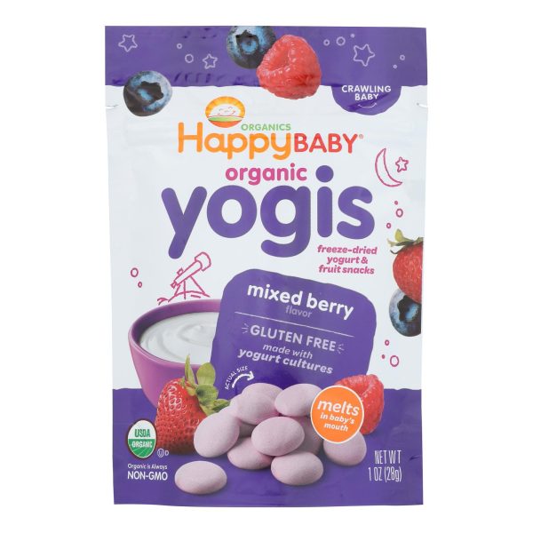 Happy Baby Happy Yogis Organic Superfoods Yogurt and Fruit Snacks Mixed Berry - 1 oz - Case of 8 - Image 3
