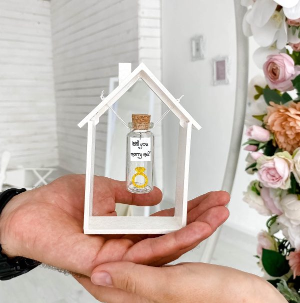 Kseniya Revta Cute Girlfriend and Boyfriend Gifts   Personalized Anniversary Present for Her Him   Custom Birthday Gift Idea for Women Men (Gold Ring   Will You Marry Me? in Wooden Frame) - Image 3