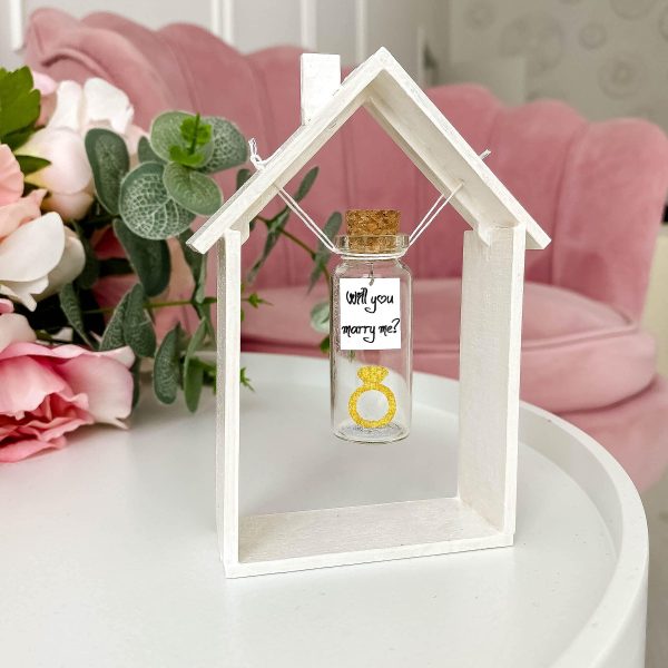 Kseniya Revta Cute Girlfriend and Boyfriend Gifts   Personalized Anniversary Present for Her Him   Custom Birthday Gift Idea for Women Men (Gold Ring   Will You Marry Me? in Wooden Frame) - Image 4