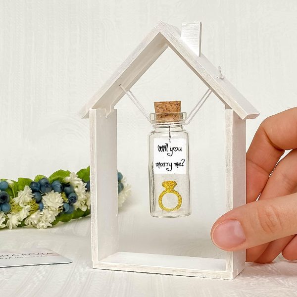 Kseniya Revta Cute Girlfriend and Boyfriend Gifts   Personalized Anniversary Present for Her Him   Custom Birthday Gift Idea for Women Men (Gold Ring   Will You Marry Me? in Wooden Frame) - Image 6