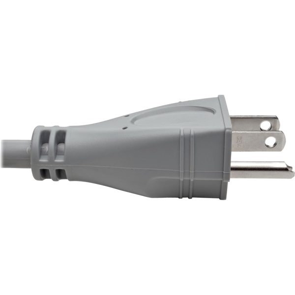Eaton Tripp Lite Series Hospital-Grade Extension Cord, NEMA 5-15P to NEMA 5-15R - Green Dot, 15A, 125V, 14 AWG, 15 ft. (4.57 m), Gray - Image 5