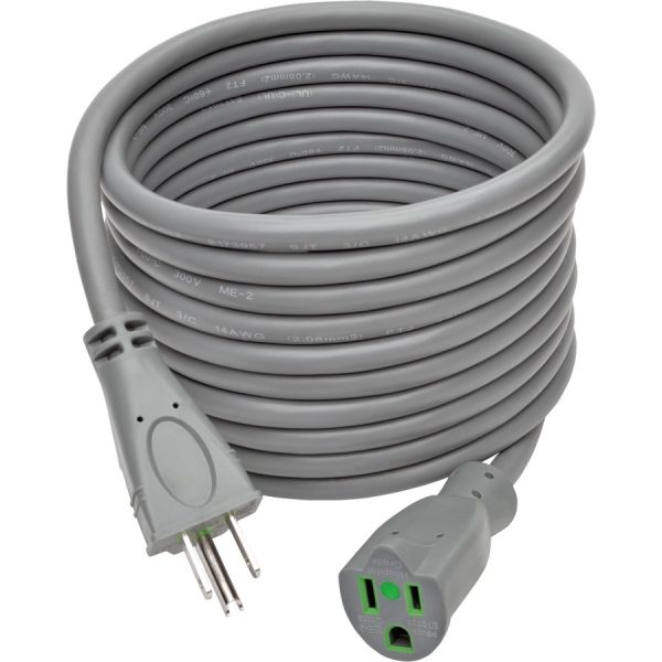 Eaton Tripp Lite Series Hospital-Grade Extension Cord, NEMA 5-15P to NEMA 5-15R - Green Dot, 15A, 125V, 14 AWG, 15 ft. (4.57 m), Gray - Image 7