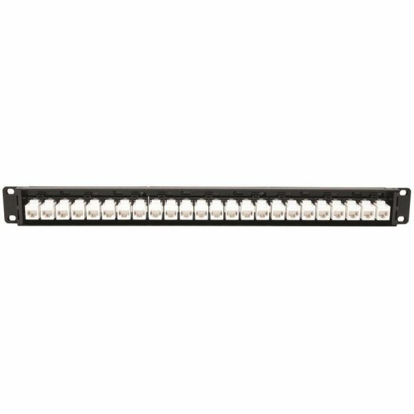 Eaton Tripp Lite Series 24-Port Cat6a Feed-Through Patch Panel - 4PPoE Compliant, 1U Rack-Mount, RJ45 Ethernet, Black, TAA - Image 2