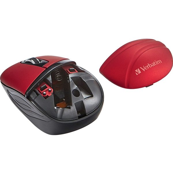 Verbatim Wireless Mini Travel Mouse, Commuter Series - Red - Image 4