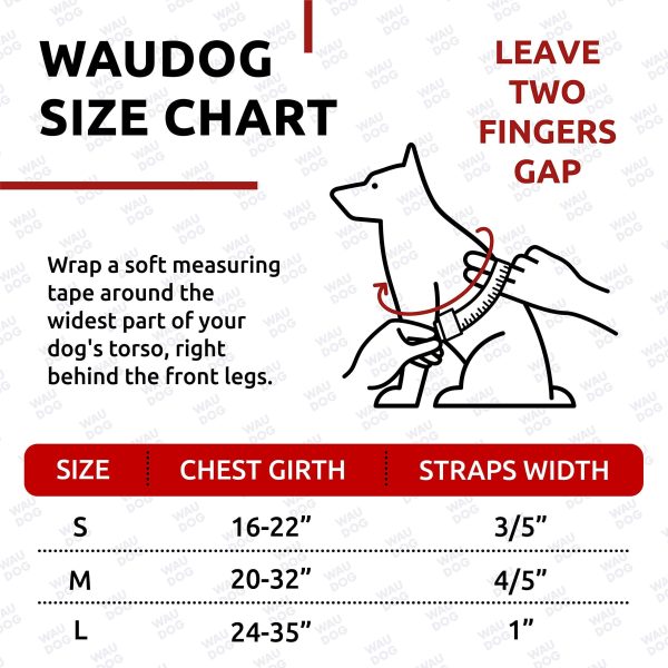 WAUDOG Waterproof Dog Harness   Adjustable Dog Harness for Large Dogs Small and Medium Dogs   Heavy Duty Dog Harness with Durable Metal Clasp and QR Dog Tag   Boy & Girl Dog Harness  Orange (24 35in) - Image 3